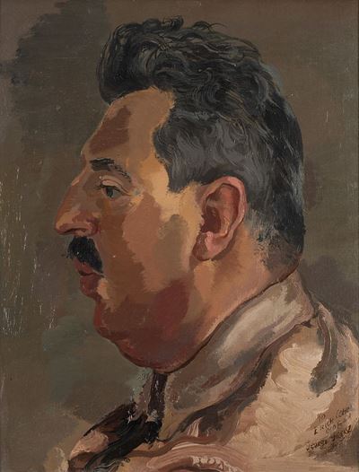 Ritratto di Erich Cohn, olio su tela applicata su tavola