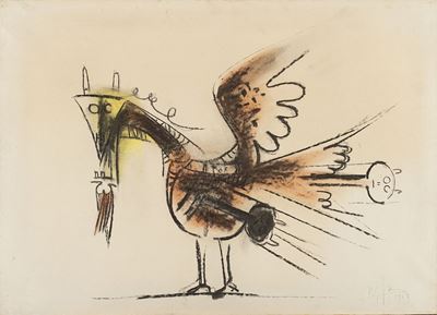 Alifagno - Pastelli su carta intelata, 1961