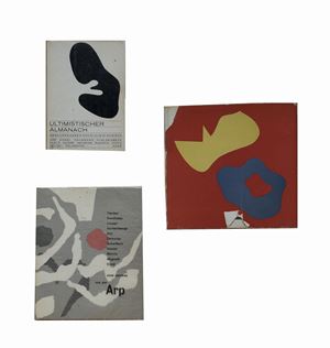 Hans Arp - Ultimistischer Almanach. Herausgegeben von Klaus M. Rarisch mit Original holzschnitten von Hans Arp und Raoul HaussmannK&#246;ln, Wolfgang Hake Verlag, 1965, 20.2x15 cm, pp. 110