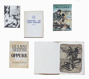 Gianni Bertini - Round about midnight, Al&#232;s, P.A.B, 1961, 16.2x21.2 cm, paperback with loose double sheets, pp. [20] [5 duern]