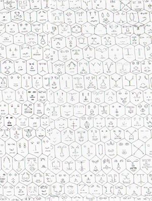 Alighiero Boetti - Faccine, Milan, Multhipla Edizioni, 1977, 97x130 cm.