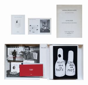 Marcel  Broodthaers - Marcel Broodthaers - Catalog / Catalogus Bruxelles, Soci&#233;t&#233; des Expositions du Palais des Beaux-Arts, 1974, 30.5x23.5 cm., Paperback, pp. 75- [3].