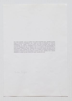 Victor Burgin - For each group ... s.l. (Italy), 1971, 29.5x21 cm.