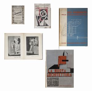 La nuova architettura Torino, Unione Tipografico-Editrice Torinese, [stampa: Tipografia Sociale Torinese], 1931 [gennaio/settembre], 32,5x24 cm., legatura editoriale cartonata, pp. 264-[16].