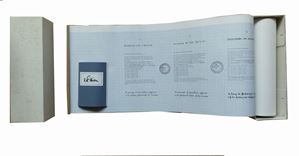 Recherche sur l’Origine - Research on the Origin - Erforschung des Ursprungs, Düsseldorf, Städtische Kunsthalle Düsseldorf, 1974, scatola in cartoncino 32x10x9 cm.