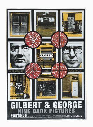 Gilbert & George nine dark pictures, Frankfurt, Portikus, 2002, 84x59,5 cm.