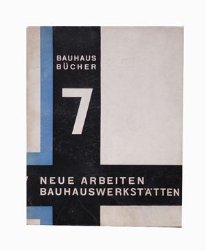Neue Arbeiten der Bauhauswerkst&#228;tten, M&#252;nchen, Albert Langen Verlag, “Bauhausb&#252;cher n. 7”, 1925, 23x18 cm., brossura, sovraccopertina, pp. 115-[1].