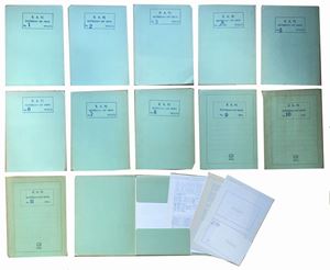 R.A.N. Rotterdam Art News - nn. 1 - 12 [tutto il pubblicato], Rotterdam, Rotterdam Art Promotion, [stampa: Offsetdrukkerij Storm - Rotterdam], settembre 1972 - luglio 1974, 12 cartelle editoriali 31x23 cm. di colore verde, contenenti fogli sciolti 29,7x21 cm.