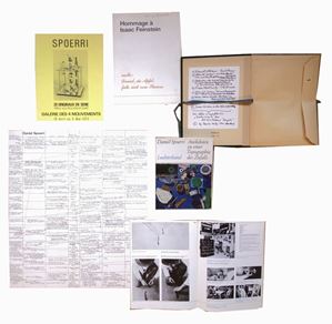 An Anecdoted Topography of Chance (Re-Anecdoted Version). Done with the help of his dear friend Robert Filliou and Translated from the French, and further anecdoted at random by their very dear friend Emmett Williams. With One Hundred Reflective Illustrations by ToporNew York - Cologne - Paris, Something Else Press, 1966, 21x14.5 cm., Editorial binding in canvas, jacket, pp. XIX (1) - 214- [6].