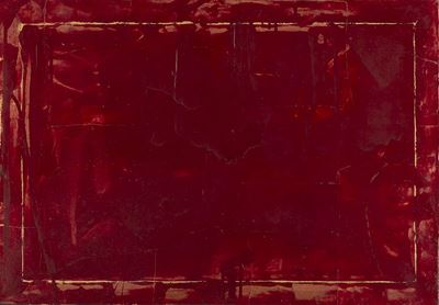 Rosso - smalto su carta applicata su tela