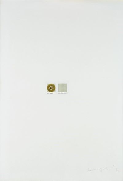 Raffaello-Michelangelo, 1972, collage su carta