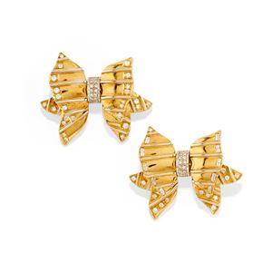 Two diamond brooches