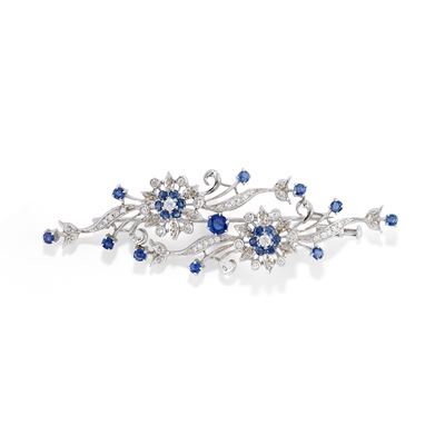 Spilla con Diamanti e Zaffiri