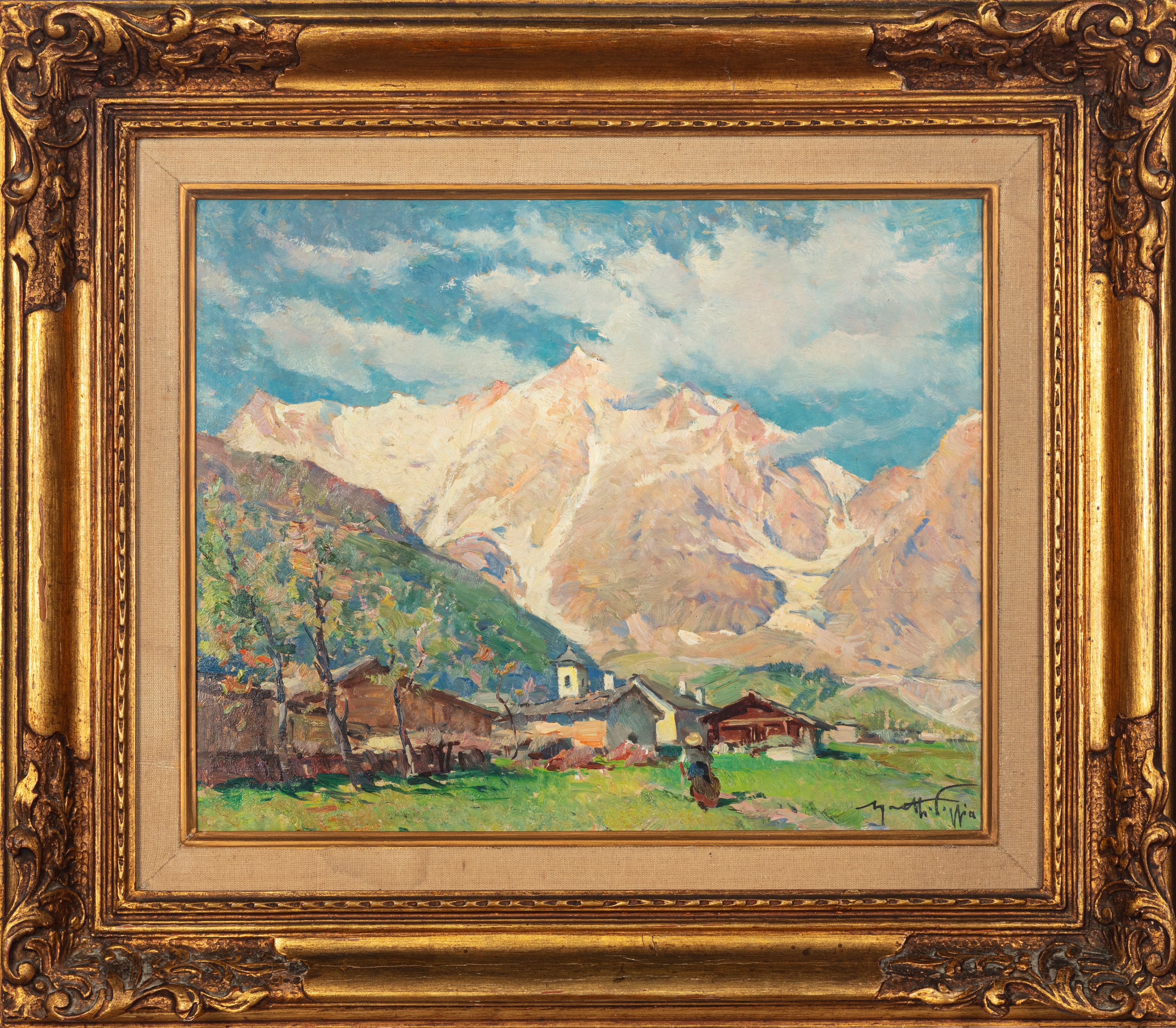 Il Monte Rosa e la frazione Pecetto