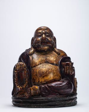 Large sculpture depicting Budai. China, 19th century