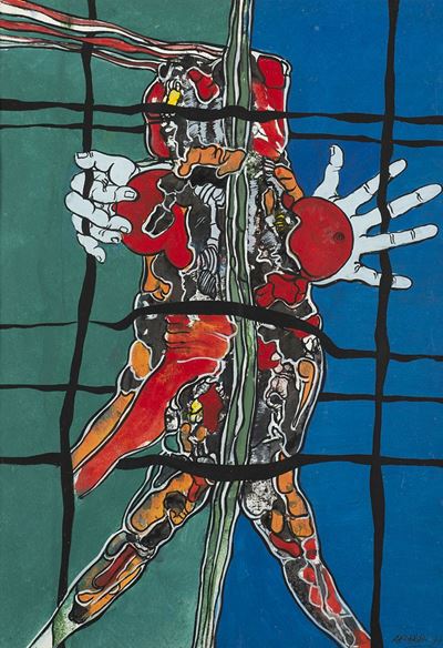 Senza titolo, tecnica mista su carta, 1971