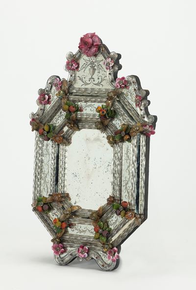 Specchiera di Forma Ottagonale in Vetro di Murano, Secolo XIX