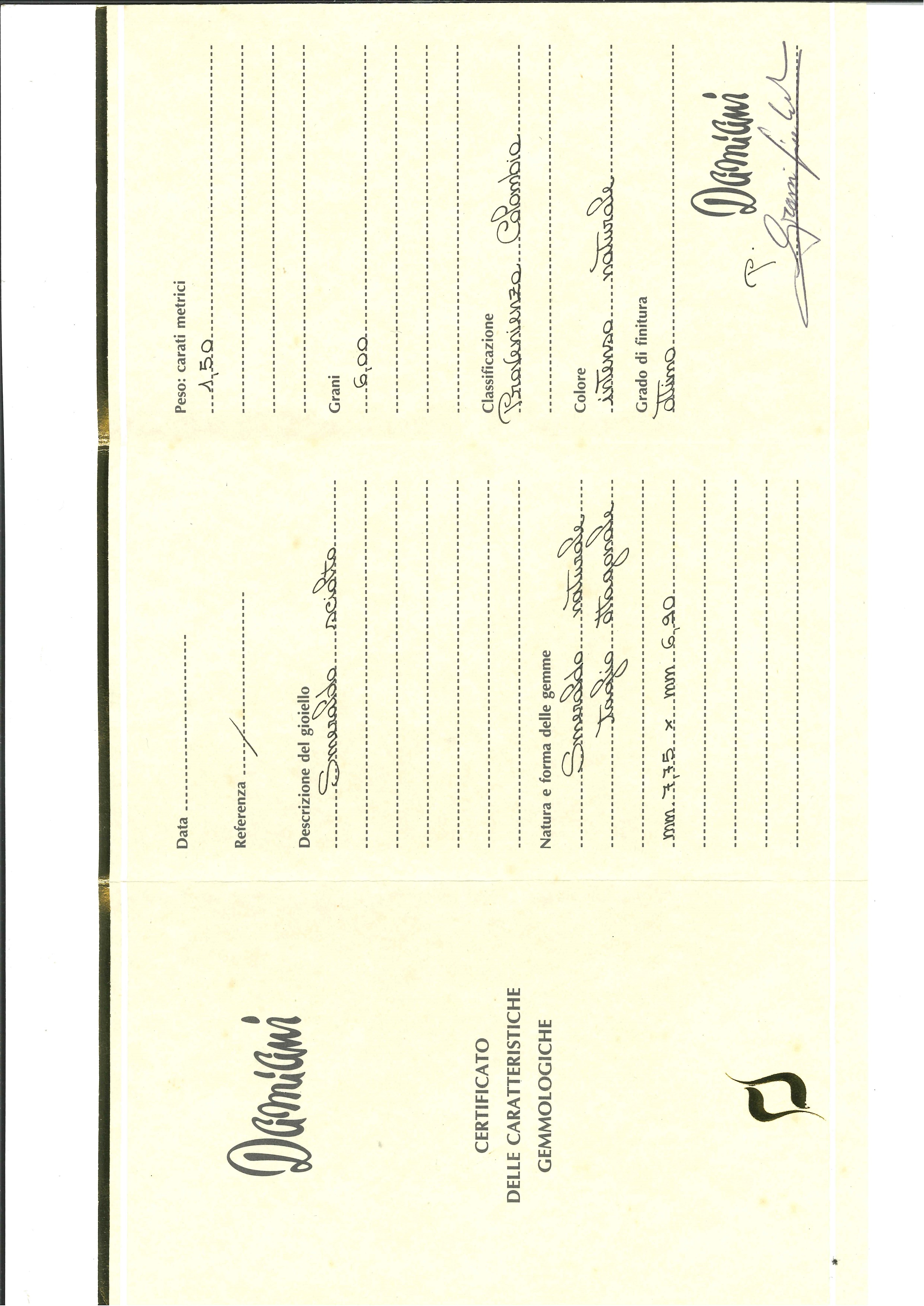 Anello con smeraldo Damiani