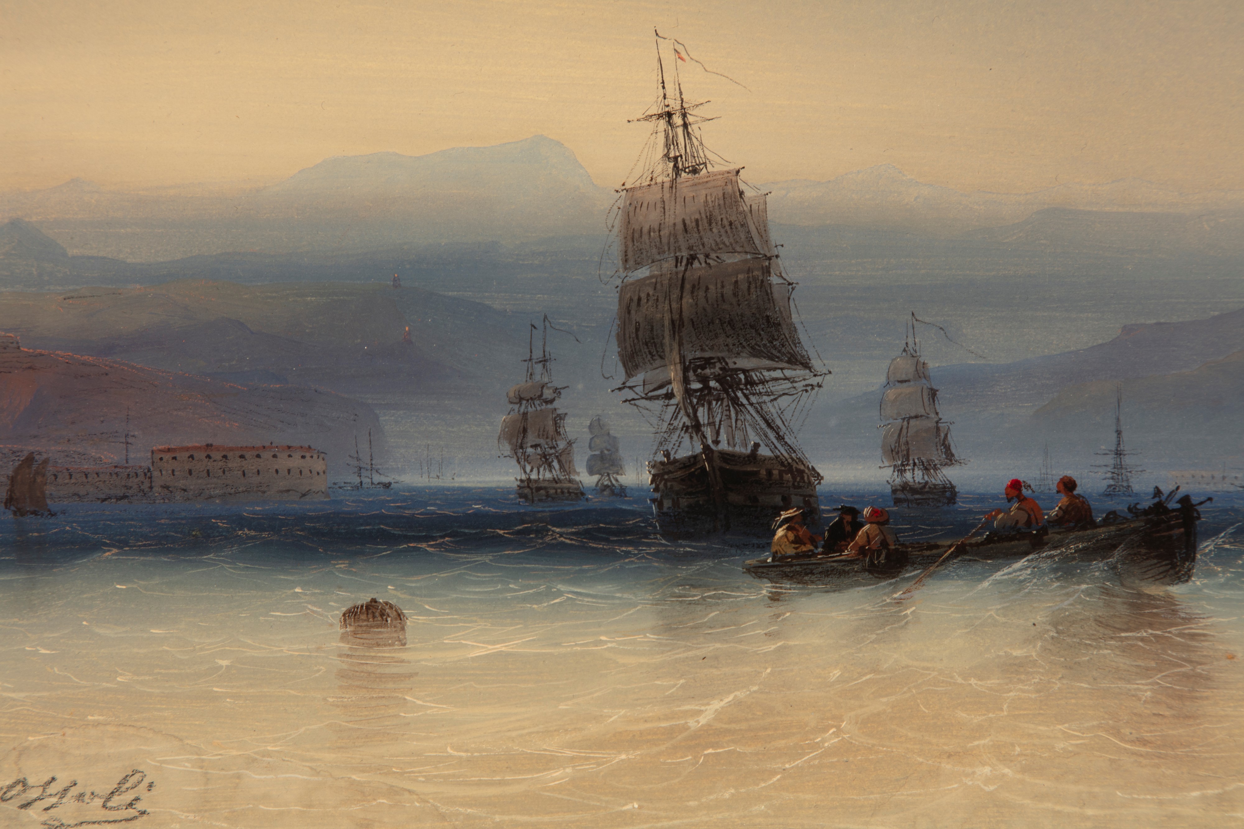 Carlo Bossoli - Veduta di Sebastopoli al Chiaro di Luna