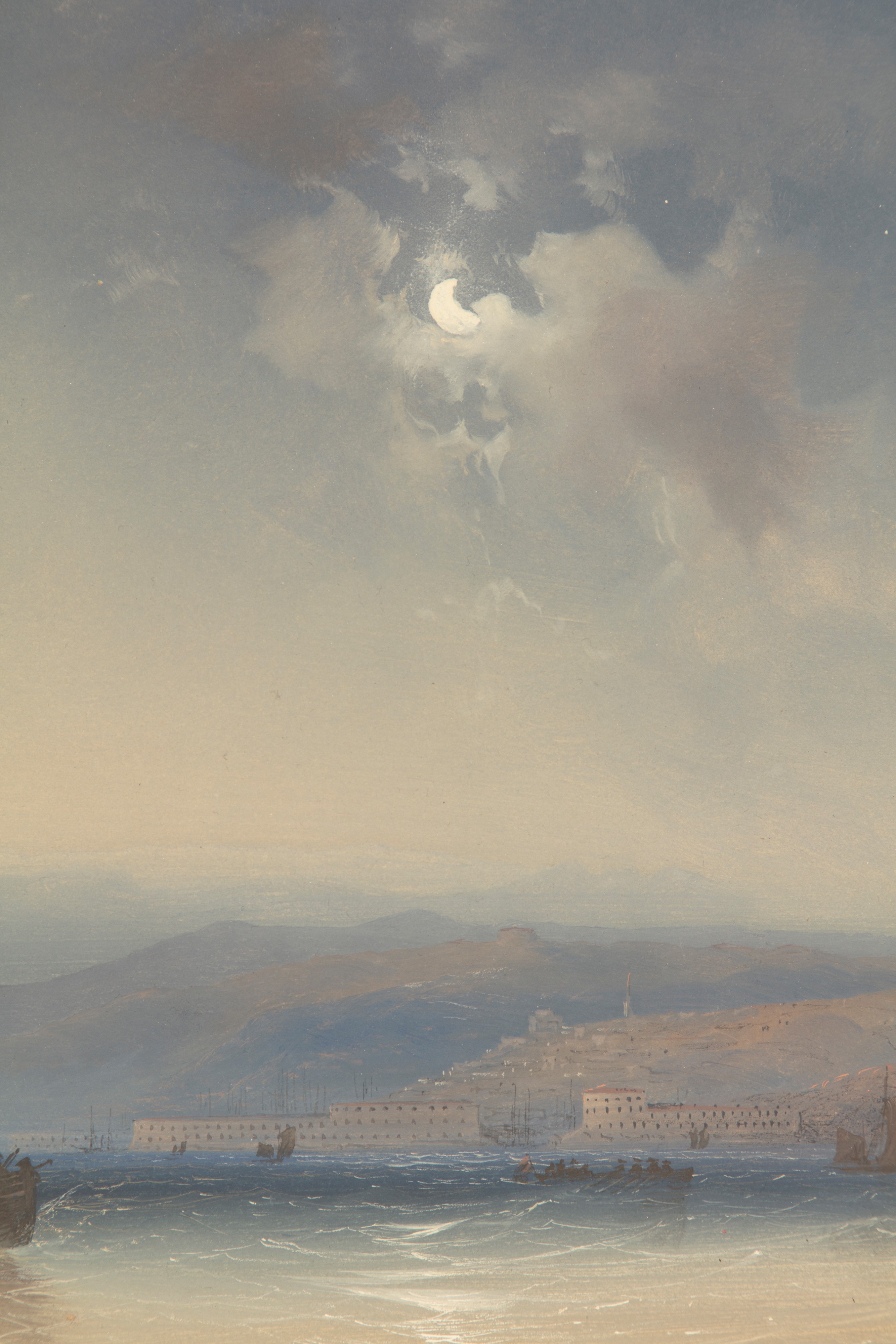 Carlo Bossoli - Veduta di Sebastopoli al Chiaro di Luna