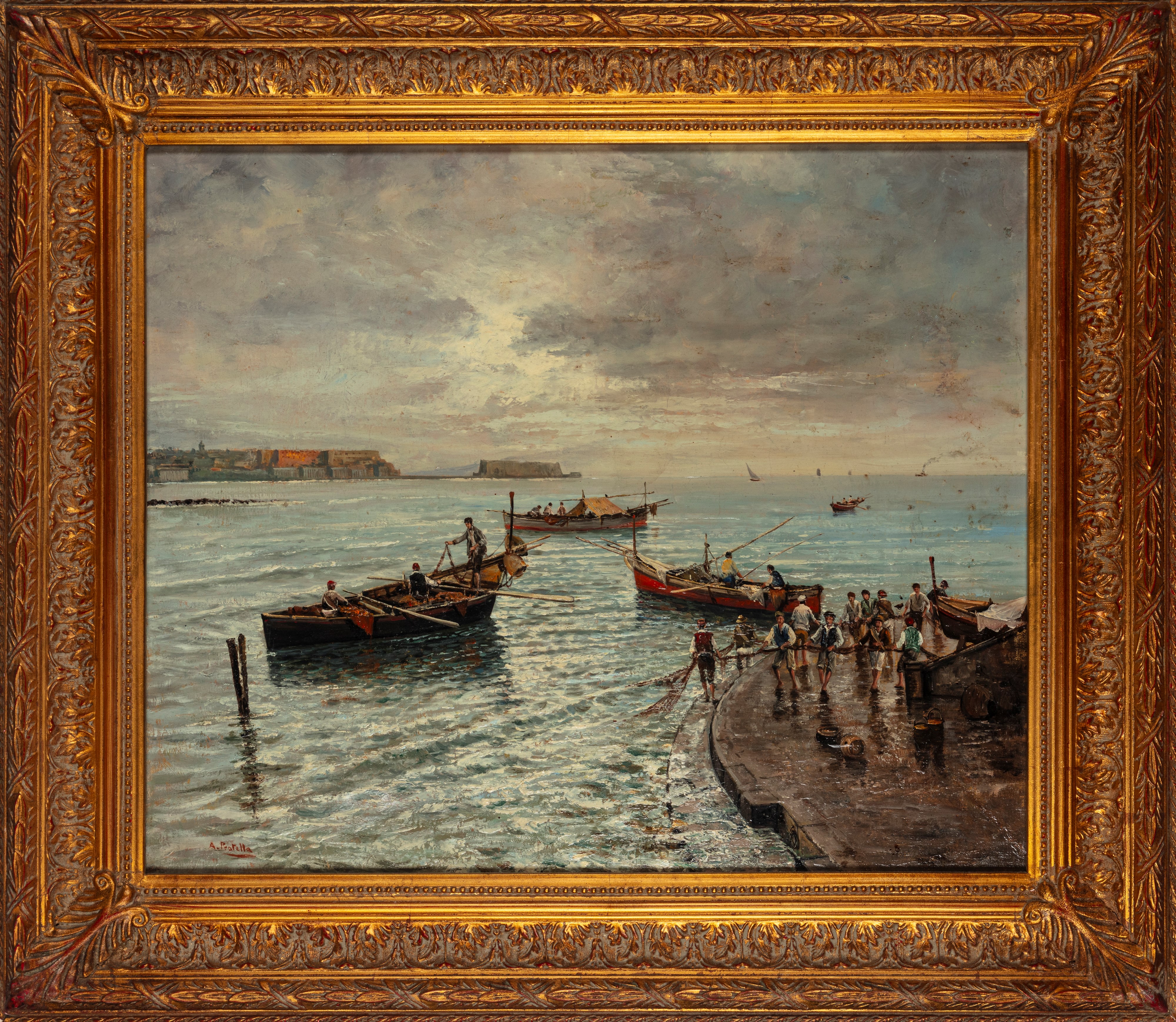 Attilio Pratella - Marina con Pescatori