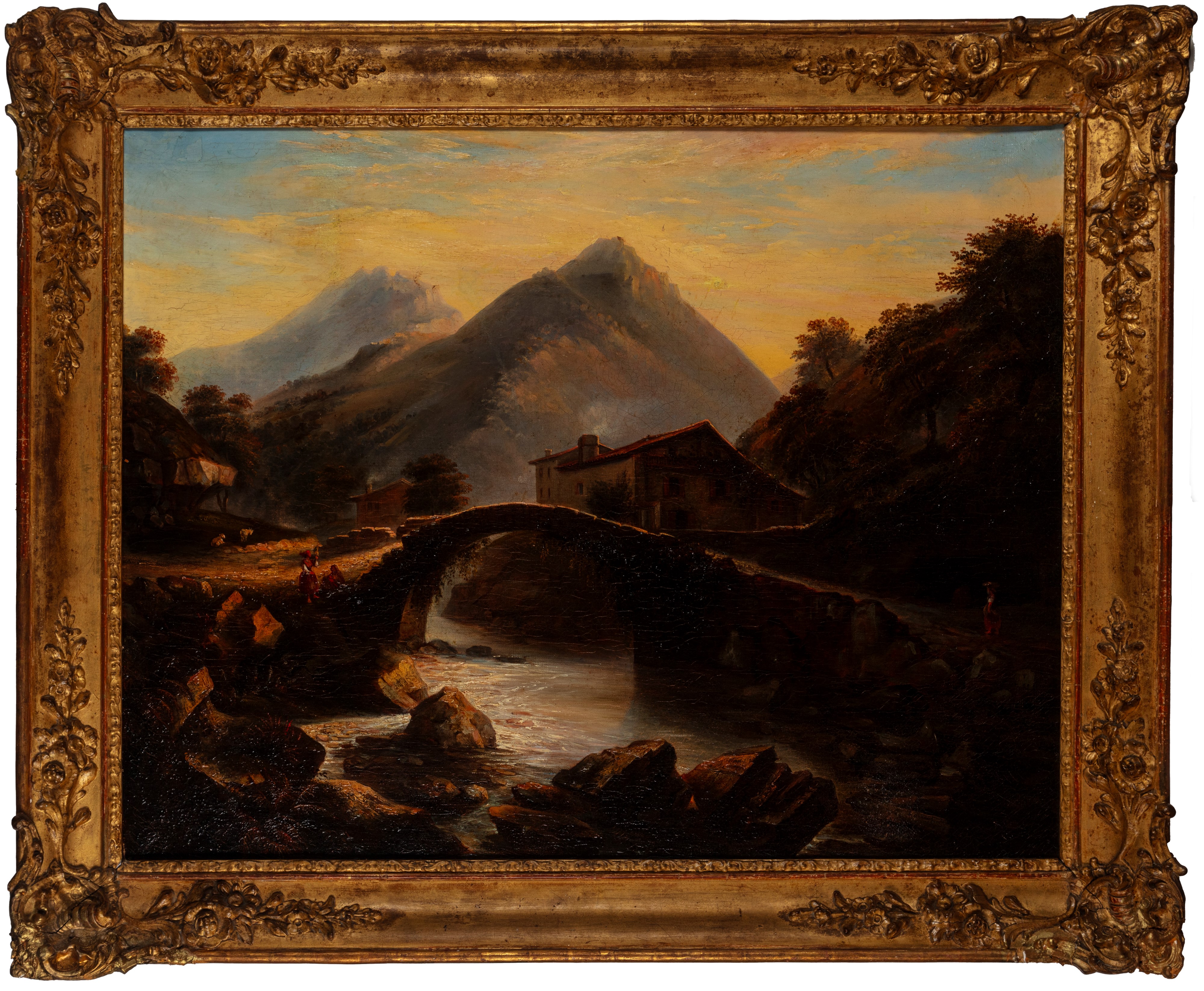 Blanche Hennebutte-feillet - Paesaggio Francese con Popolani