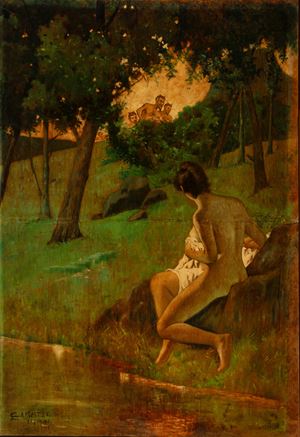 Ninfa al bagno sorpresa da satiri