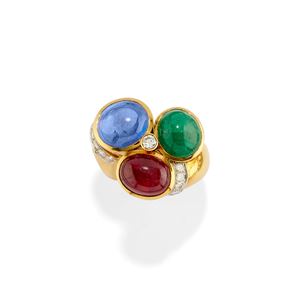 Anello con pietre di colore