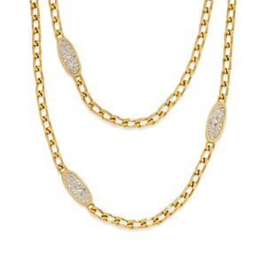 Lunga collana con diamanti 