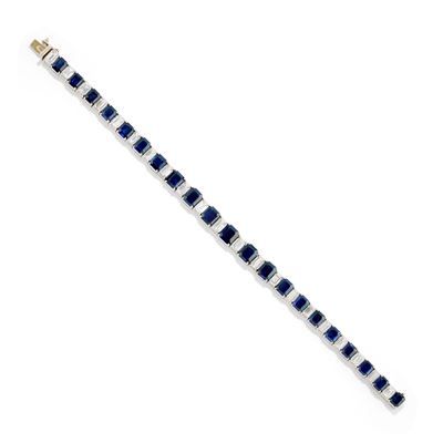 Bracciale Tennis con Zaffiri e Diamanti
