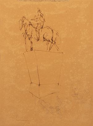 Studi per monumento equestre e figure