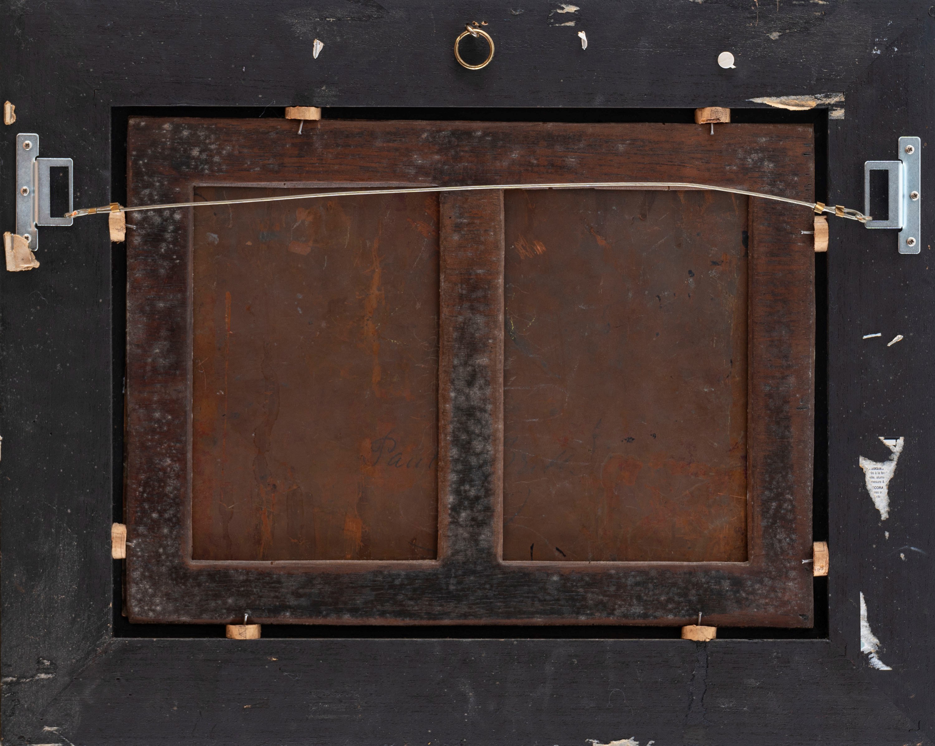 Paesaggio fluviale al chiaro di luna con figure e fortezza in lontananza