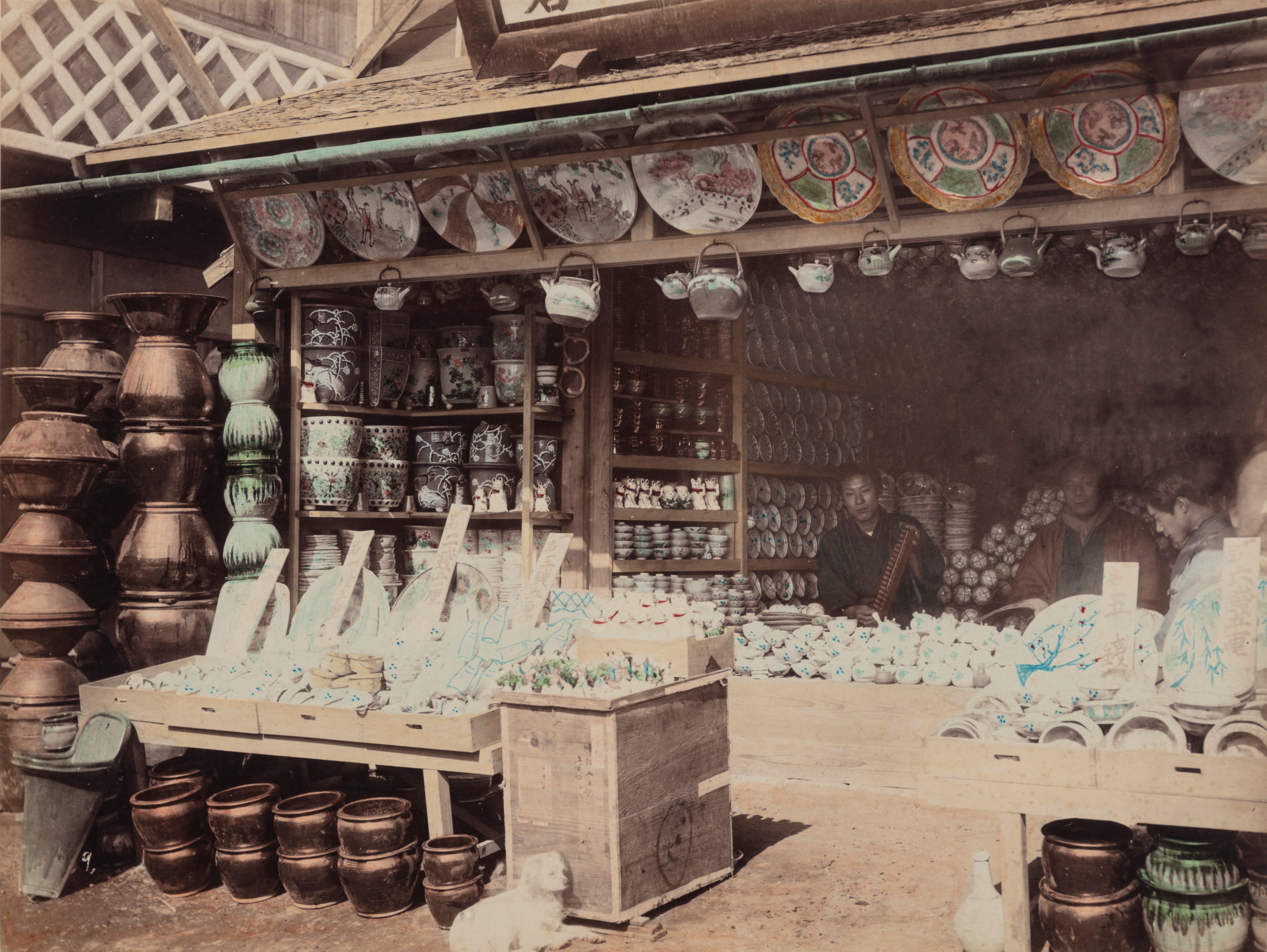 Kimbei Kusakabe - Porcelain Shop ; Japanese Funeral