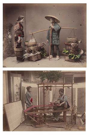 Weaving silk ; Vegetable pedlar