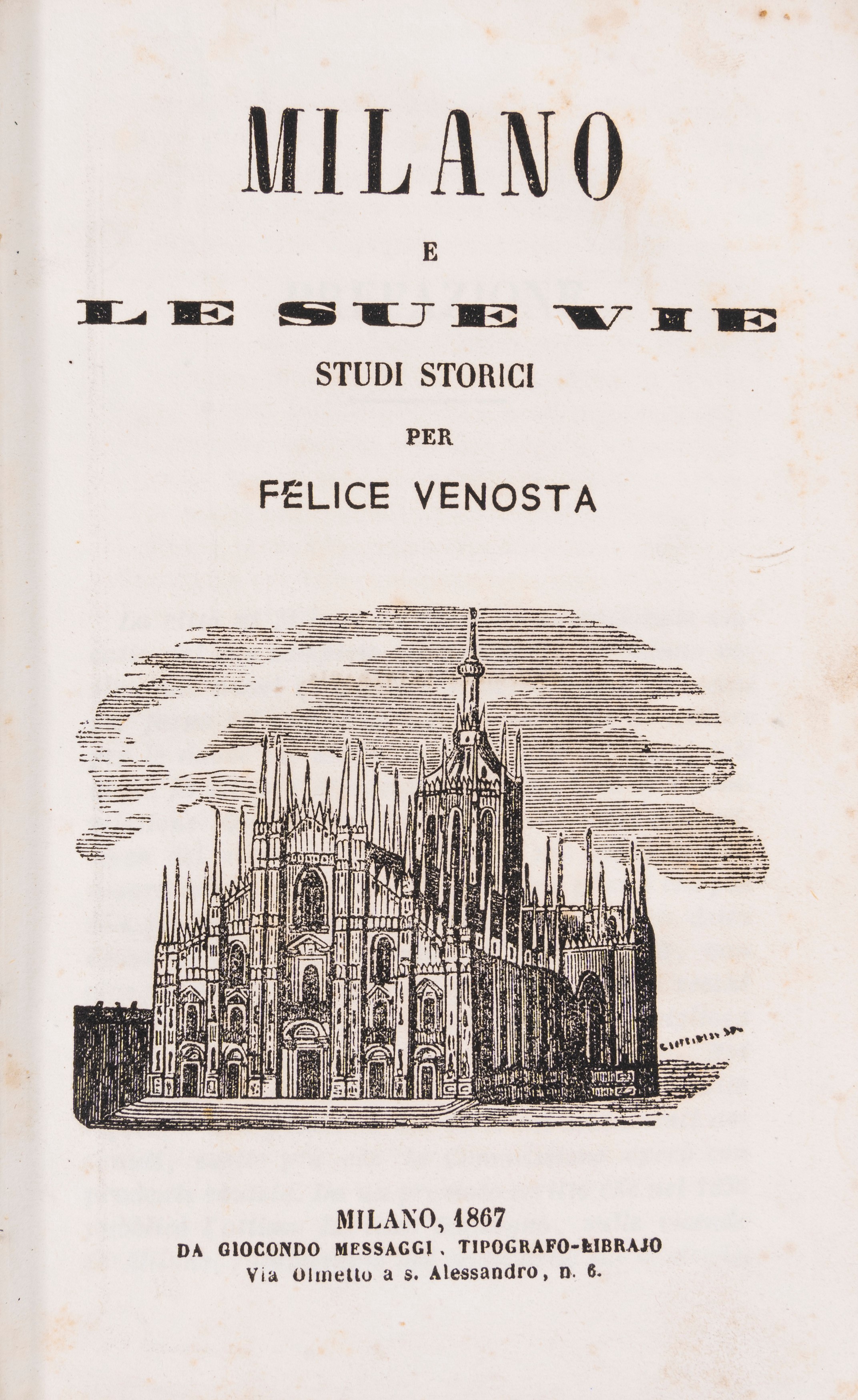 Felice Venosta - Milano e le sue vie, 1823