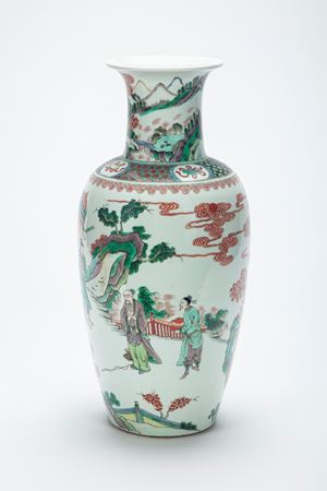 A famille verte porcelain vase. China, 19th century