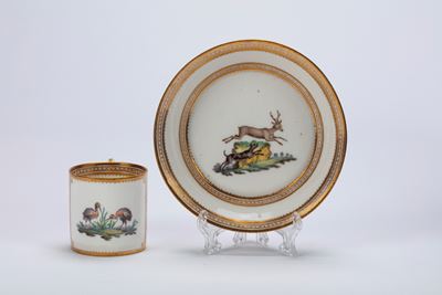 Tazza con Piattino in Porcellana, Manifattura di Napoli, Circa 1790
