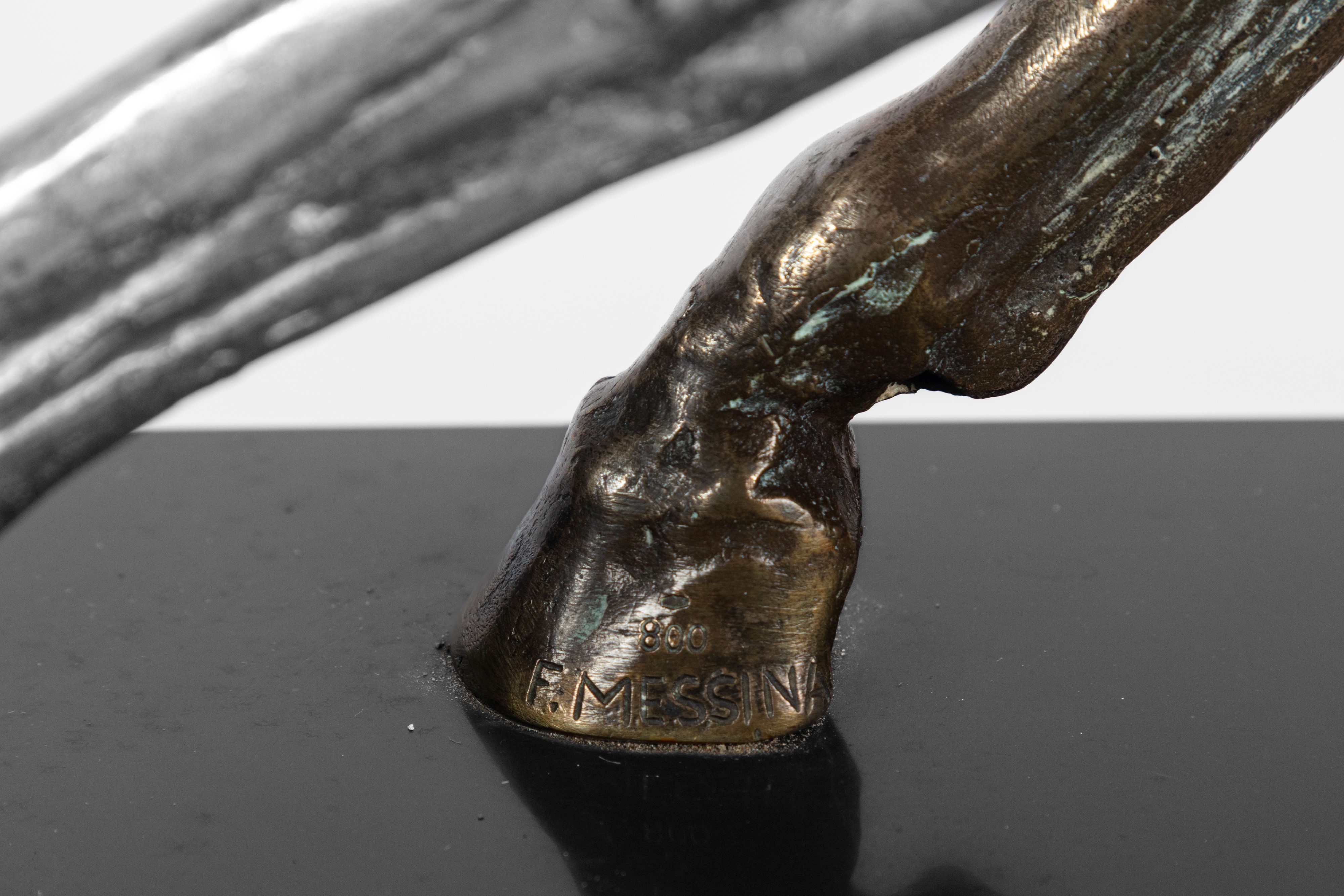 Cavallo rampante argentato