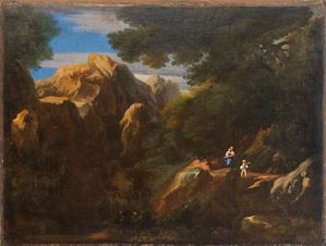 Paesaggio roccioso con astanti