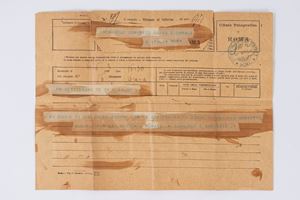 Telegramma di Gabriele D'Annunzio a Domenico Oliva