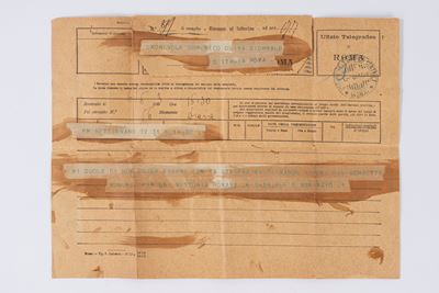 Telegramma di Gabriele D'annunzio a Domenico Oliva
