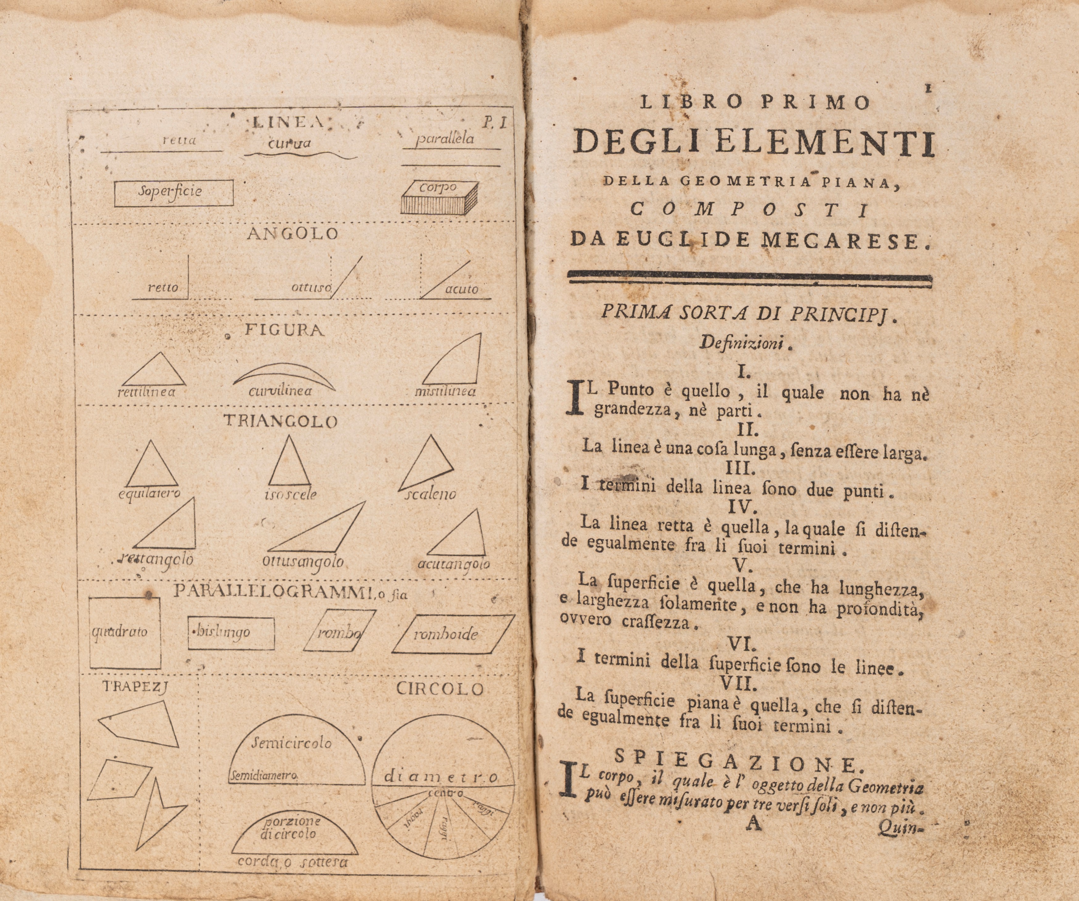 Pietro di Martino - Degli Elementi della Geometria Piana Composti da Euclide Megarese