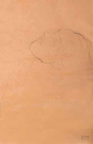 Volto femminile di profilo, reclinato all&#39;indietro