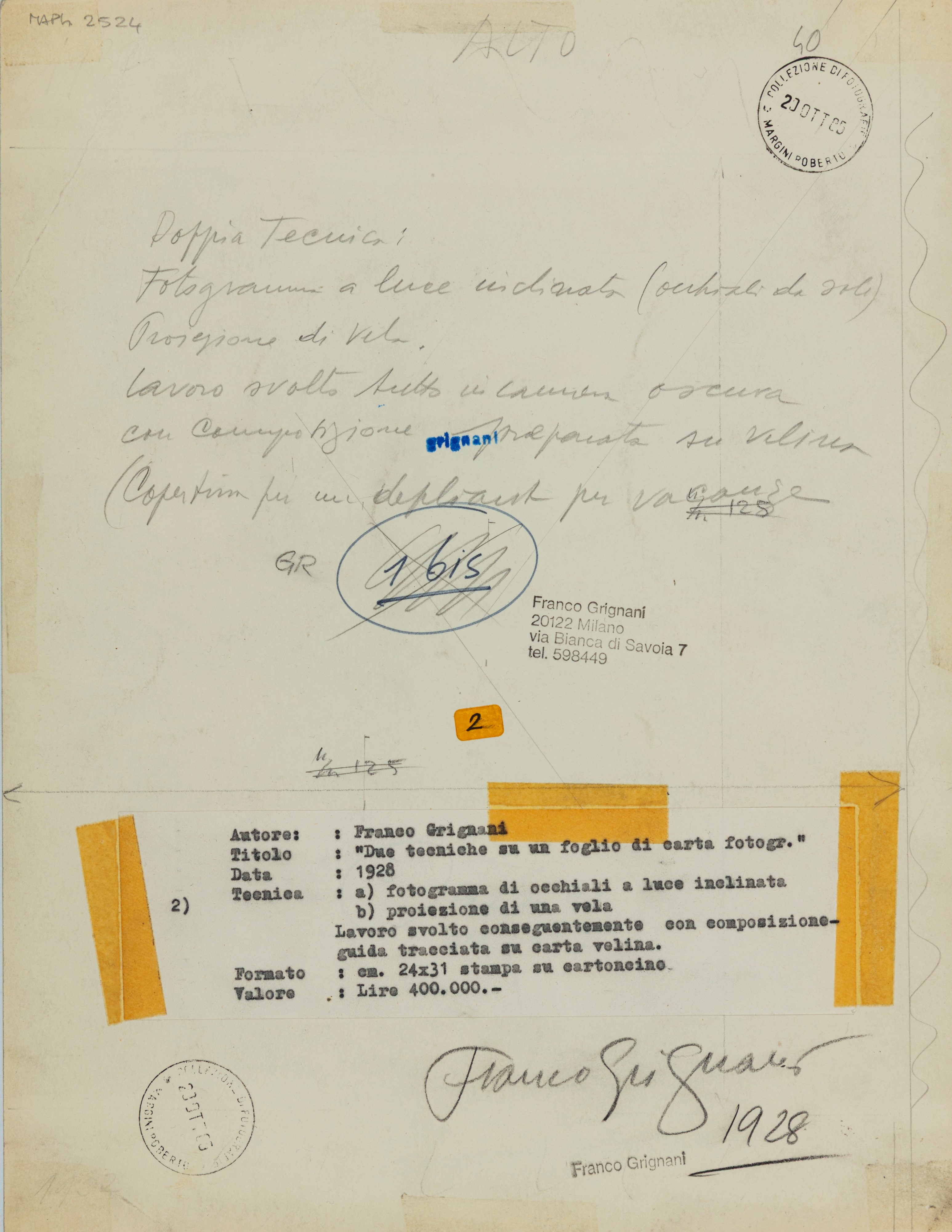 Due tecniche su un foglio di carta fotografica