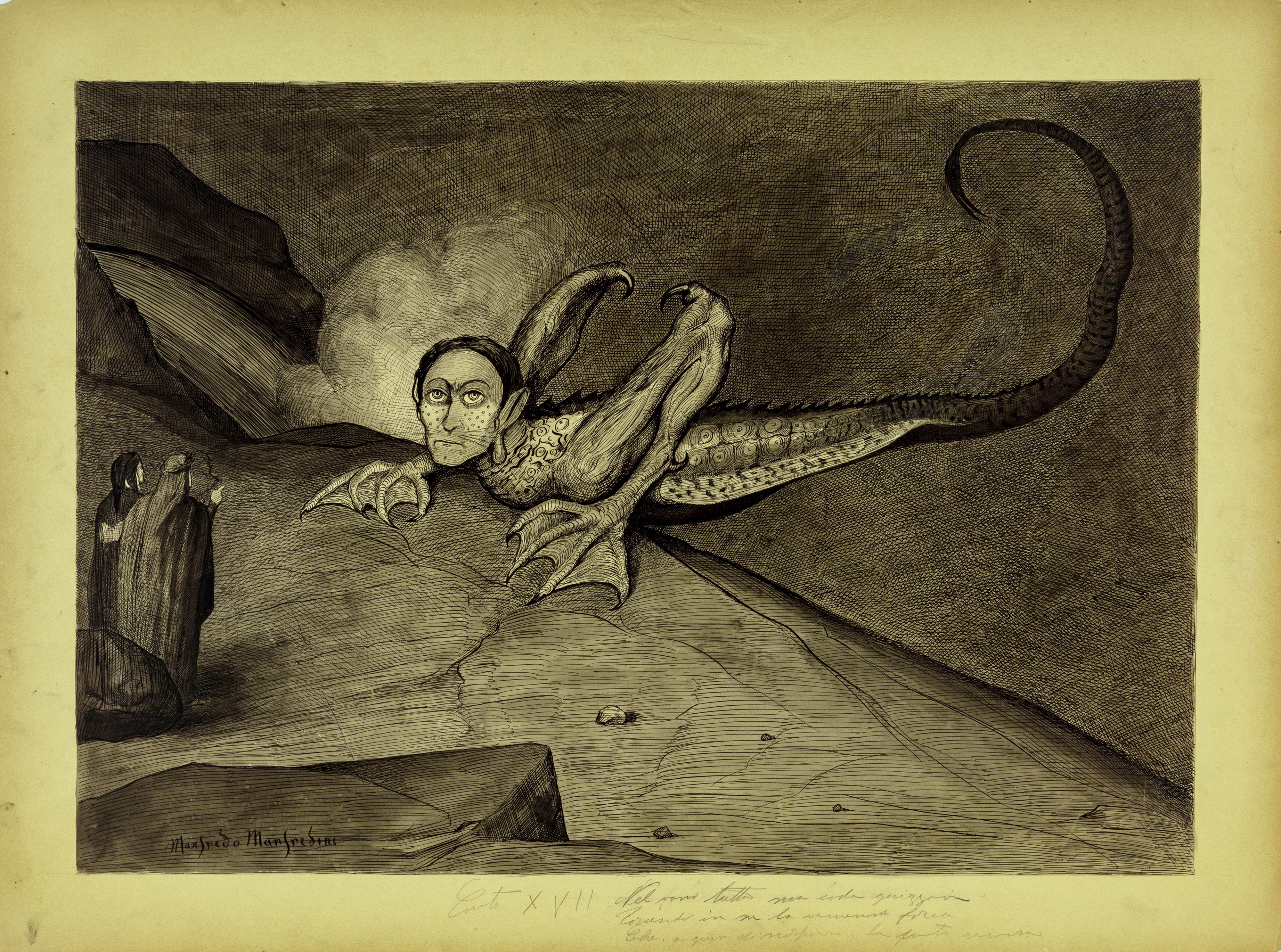 Manfredo Manfredini - Lotto Composto da 30 Illustrazioni Originali De "la Divina Commedia"