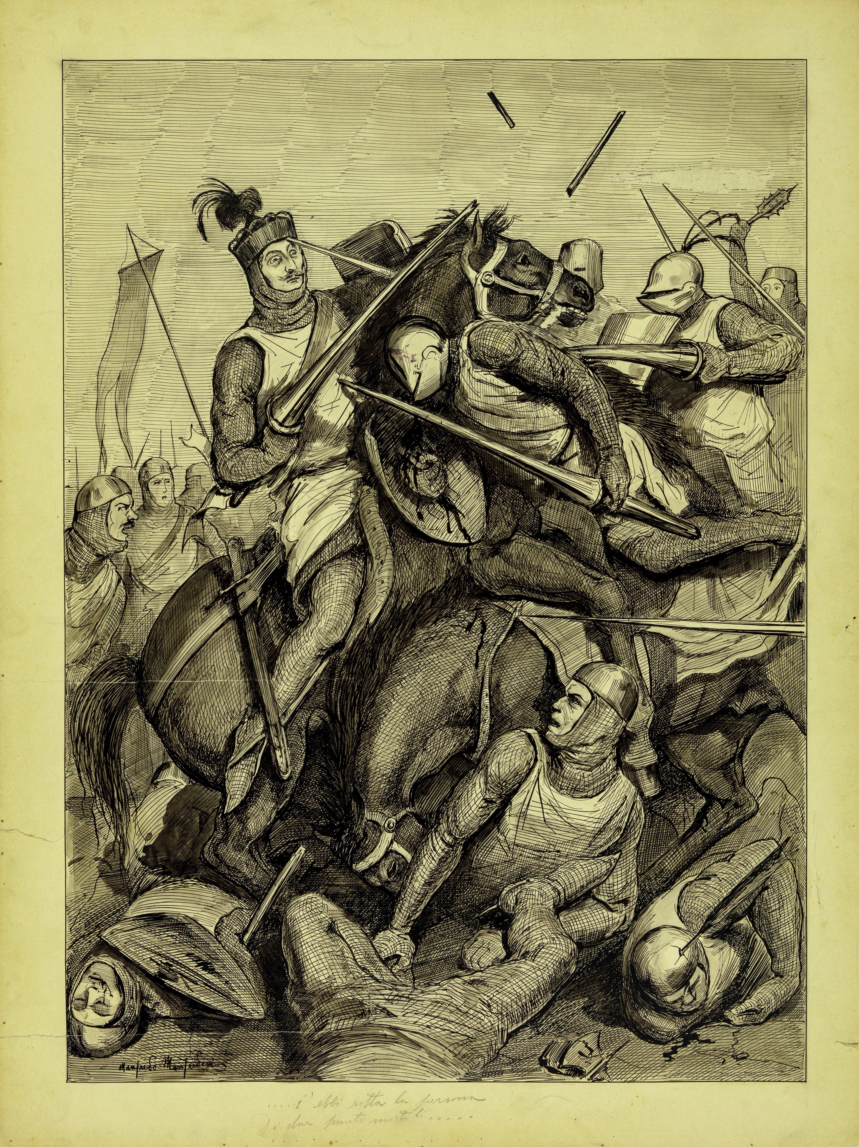 Manfredo Manfredini - Lotto Composto da 30 Illustrazioni Originali De "la Divina Commedia"