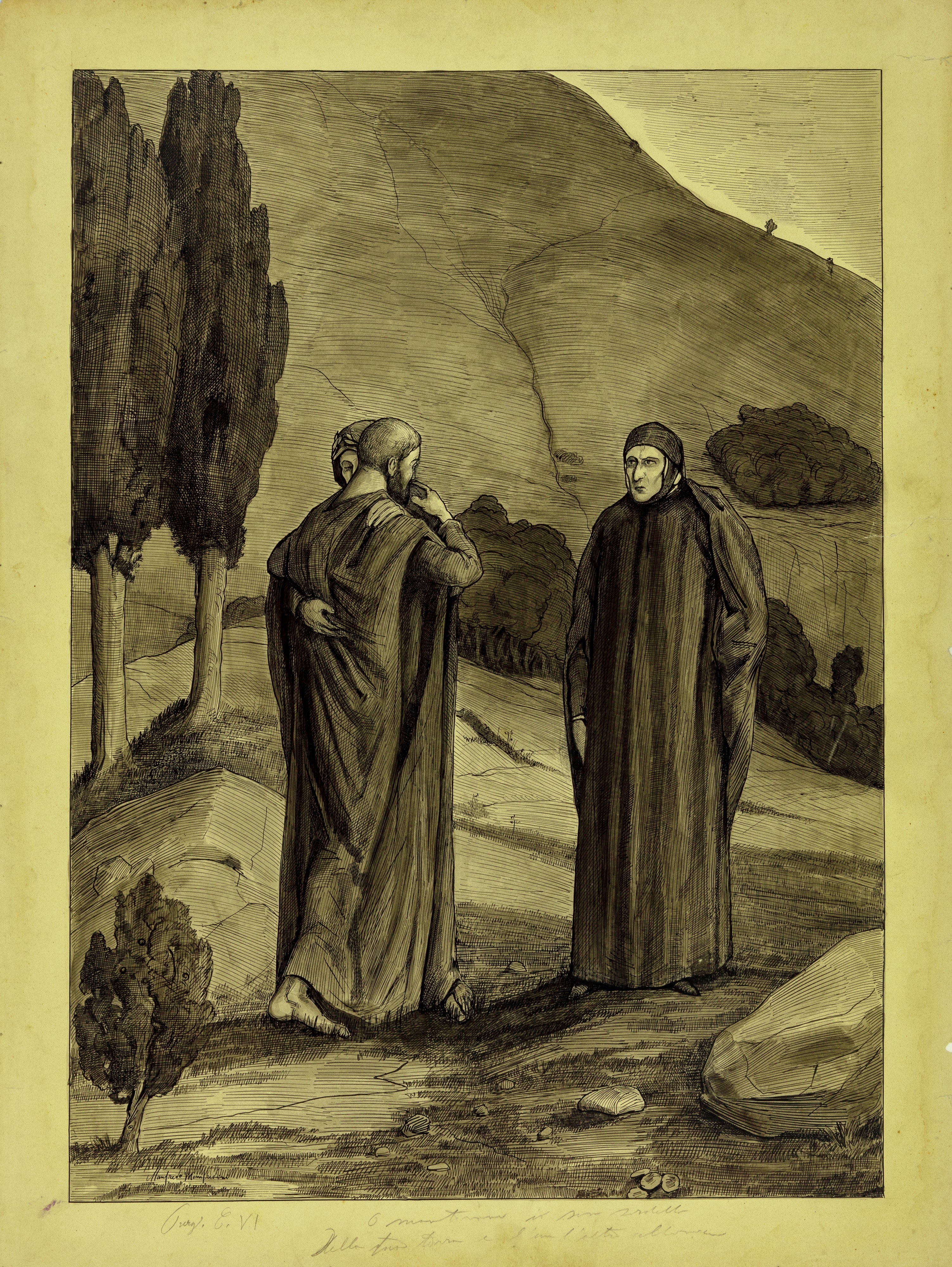 Manfredo Manfredini - Lotto Composto da 30 Illustrazioni Originali De "la Divina Commedia"