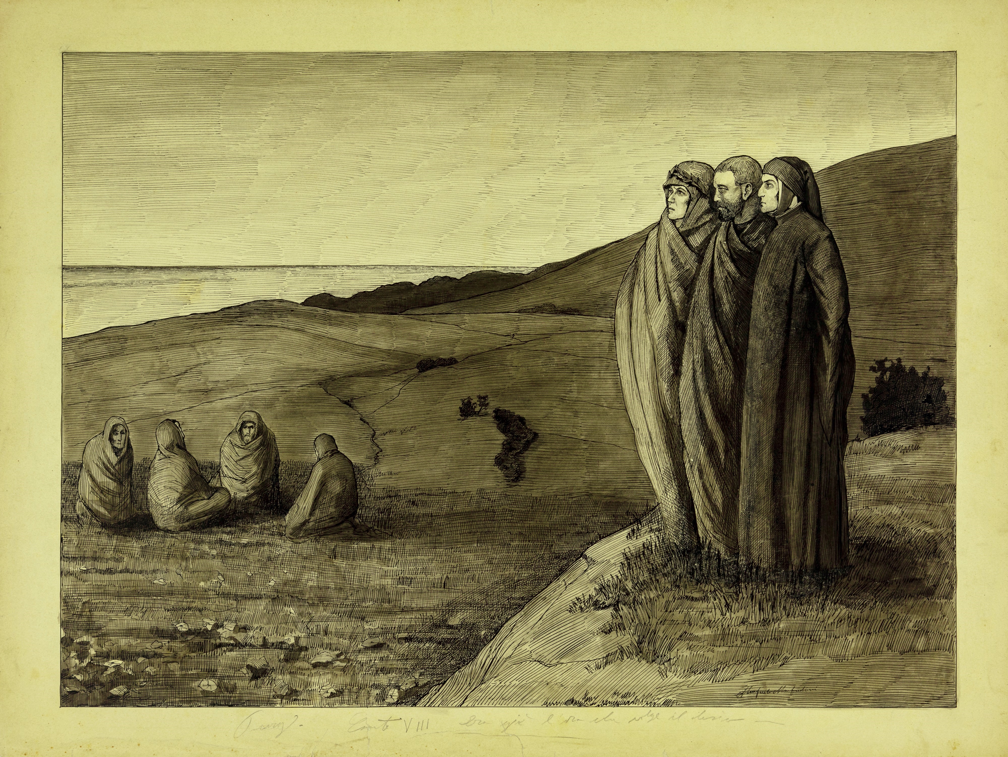 Manfredo Manfredini - Lotto Composto da 30 Illustrazioni Originali De "la Divina Commedia"