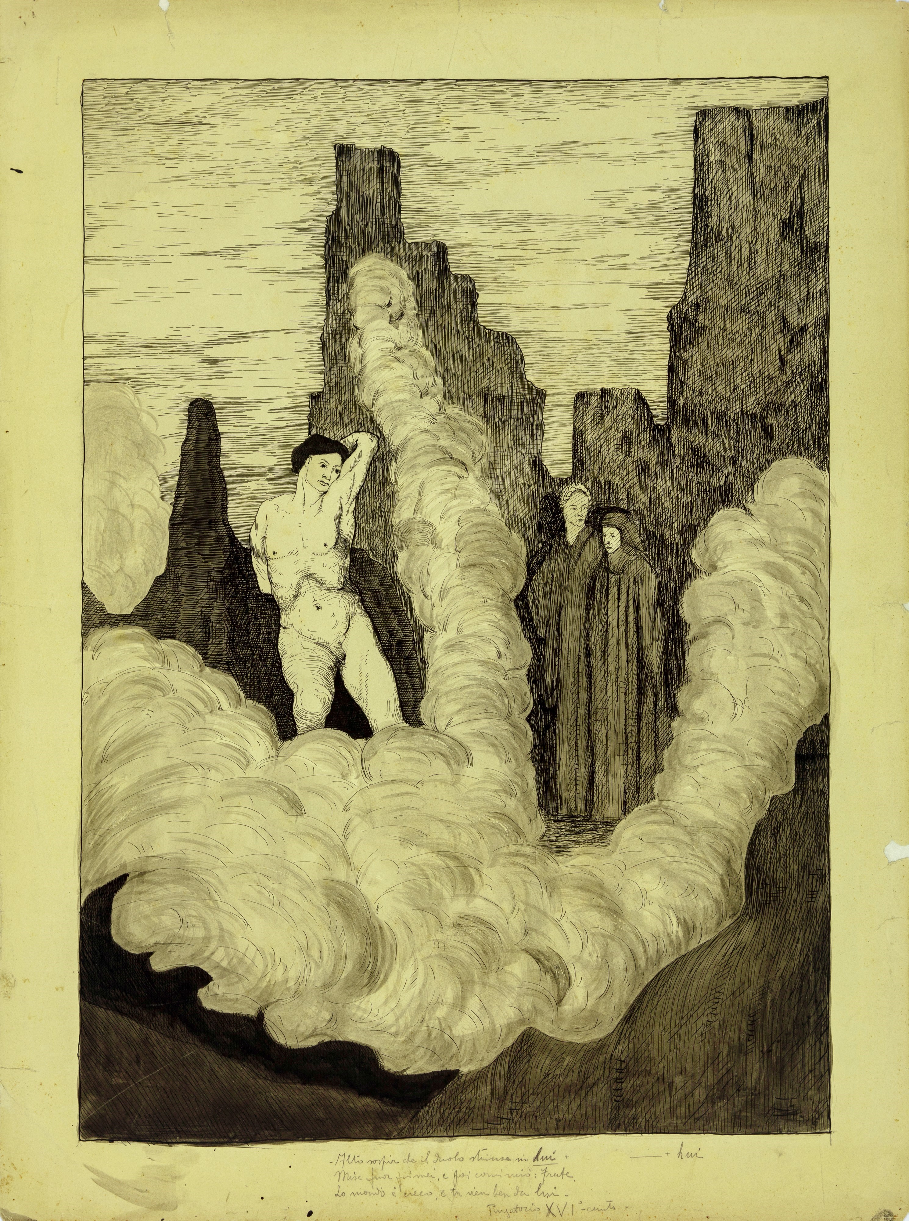 Manfredo Manfredini - Lotto Composto da 30 Illustrazioni Originali De "la Divina Commedia"