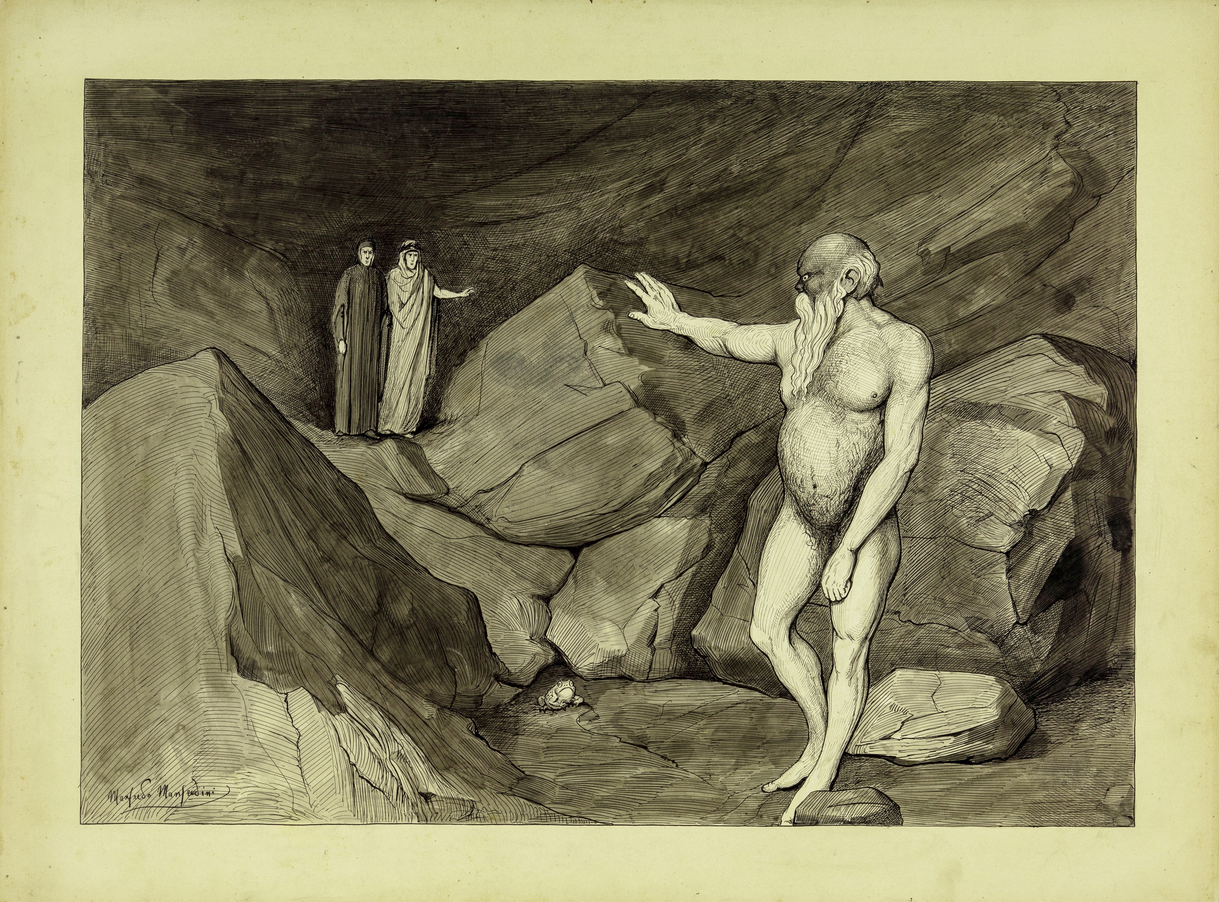Manfredo Manfredini - Lotto Composto da 30 Illustrazioni Originali De "la Divina Commedia"